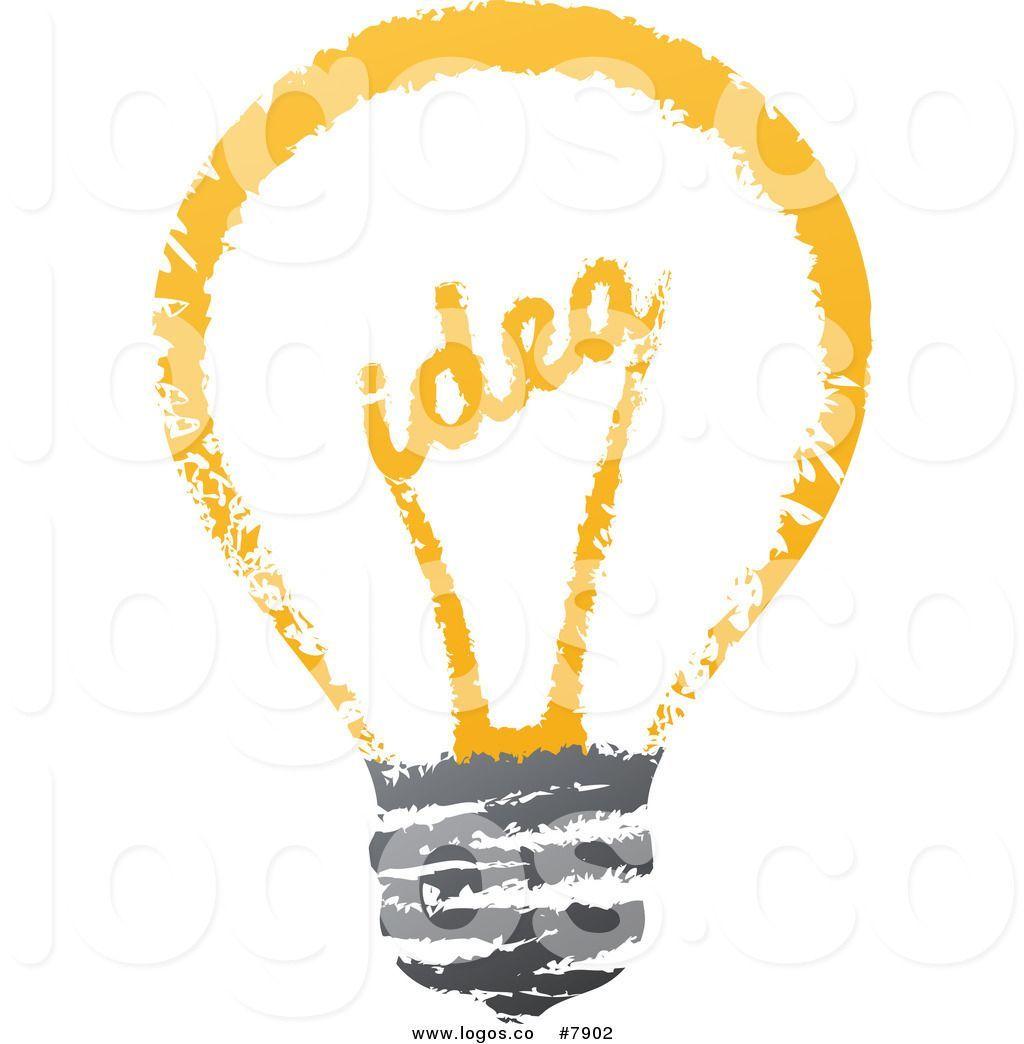 Bulb Logo - Royalty Free Clip Art Vector Sketched Idea Filament Light Bulb Logo