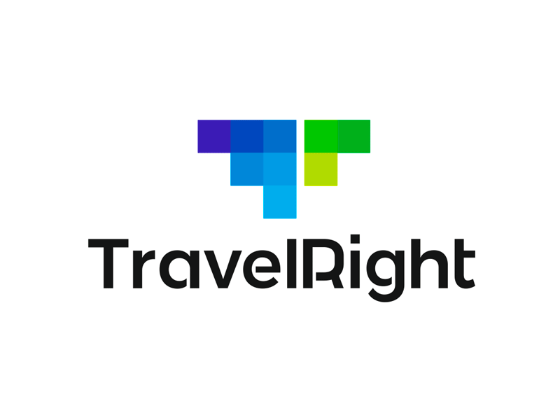 Airplanes Logo - Travel Right logo design: Tr monogram, arrows, airplanes