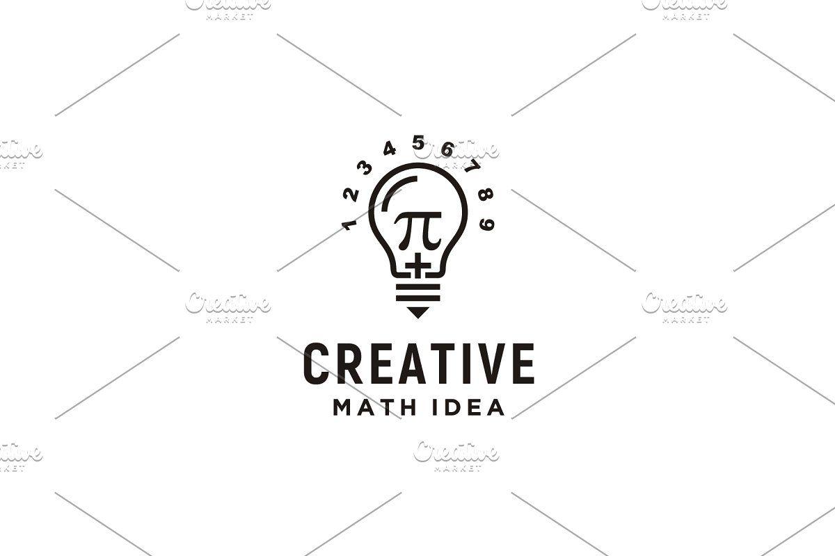Mathematics Logo - Light Bulb Mathematics logo design