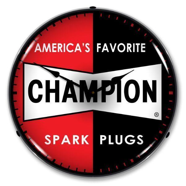 Champion Spark Plugs Logo - Nostalgic Champion Spark Plug Logo Lighted Backlit Advertising