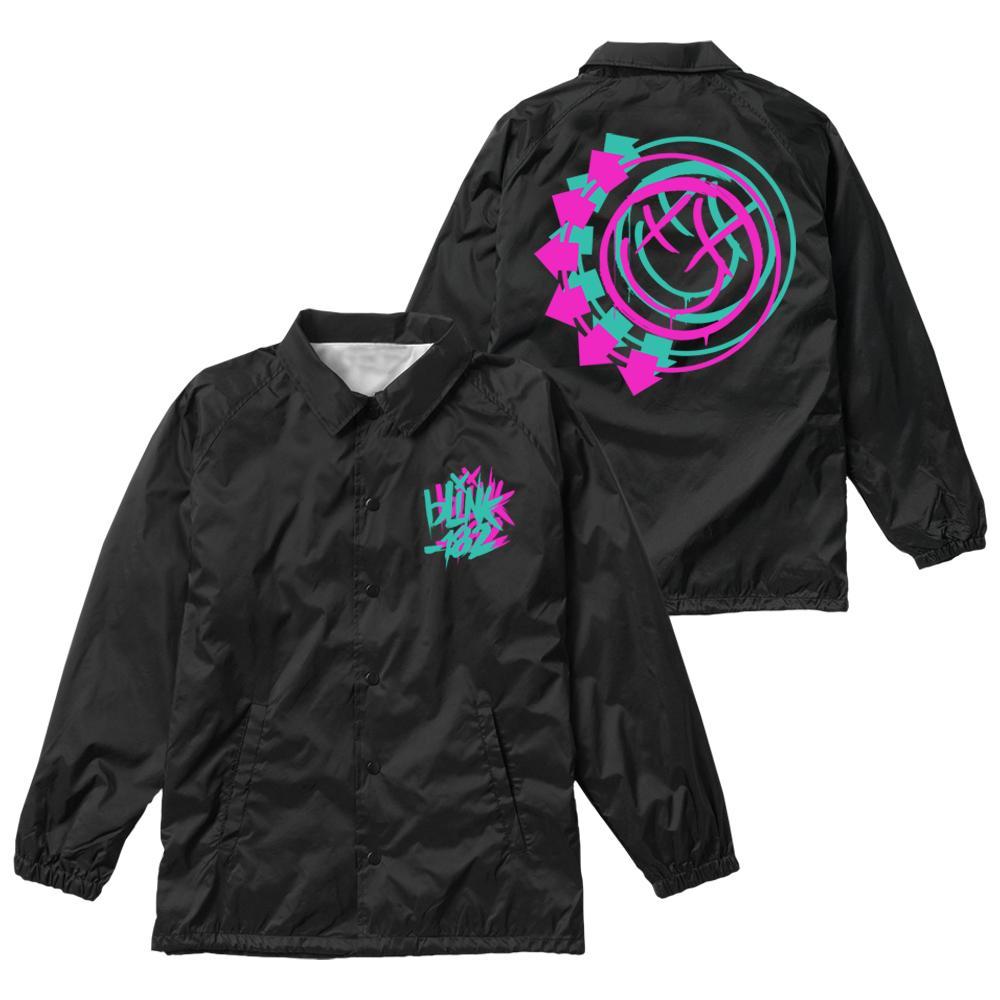 Jacket Logo - Arrow Smiley 3D Logo Black Coaches Jacket. OUTERWEAR. Blink 182 US