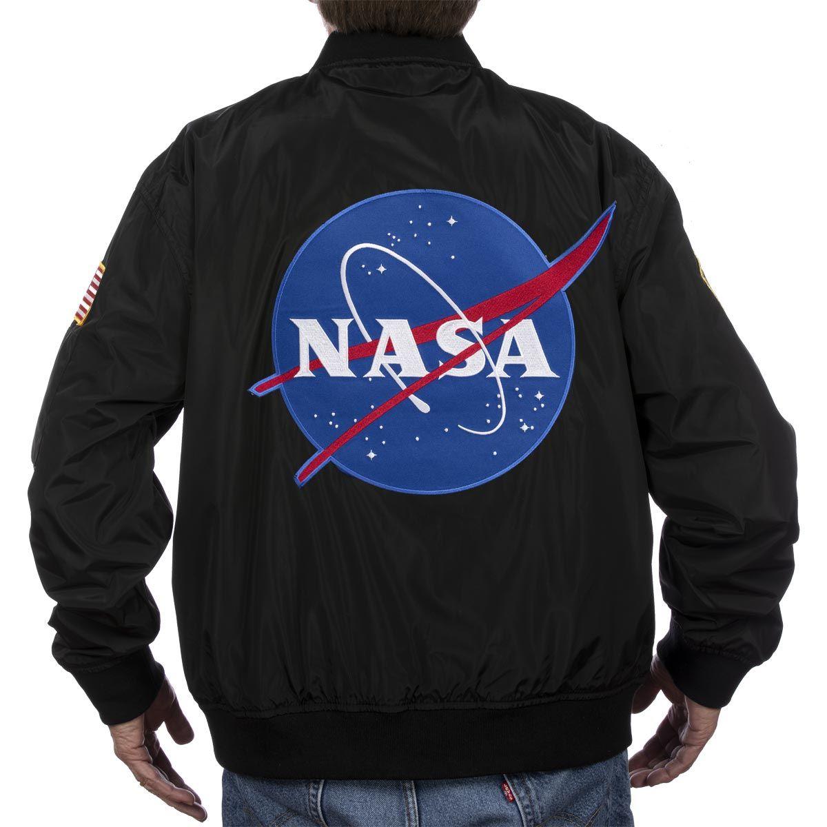 Jacket Logo - NASA Meatball Logo & Apollo 11 Anniversary Patches Bomber Flight Jacket  Sizes S-2XL