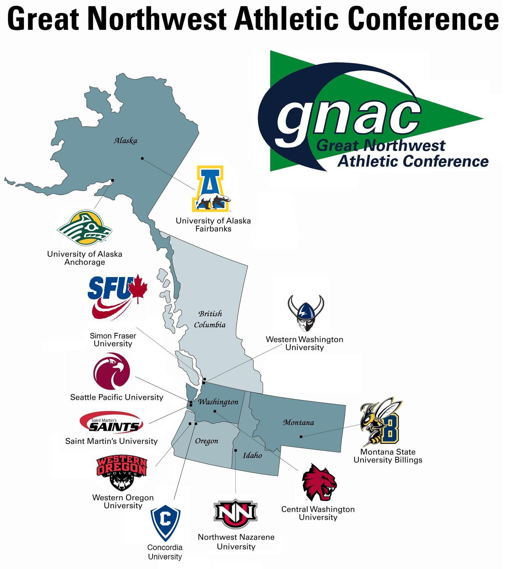 GNAC Logo - GNAC - About Us - Official site of the Great Northwest Athletic ...