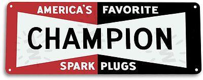 Champion Spark Plugs Logo - TIN SIGN “CHAMPION Original Logo Metal Spark Plug Gas Oil Garage