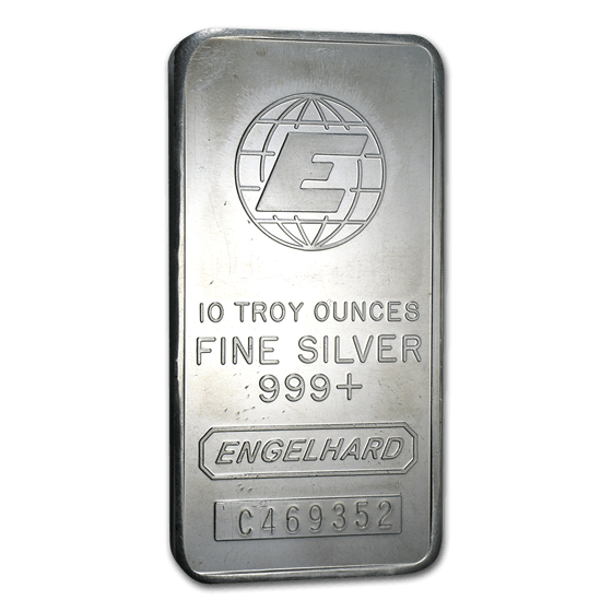 Engelhard Logo - 10 oz Silver Bar - Engelhard (Tall-E Logo)