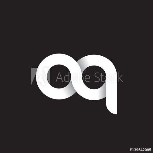 Aq Logo - Initial lowercase letter aq, linked circle rounded logo with shadow