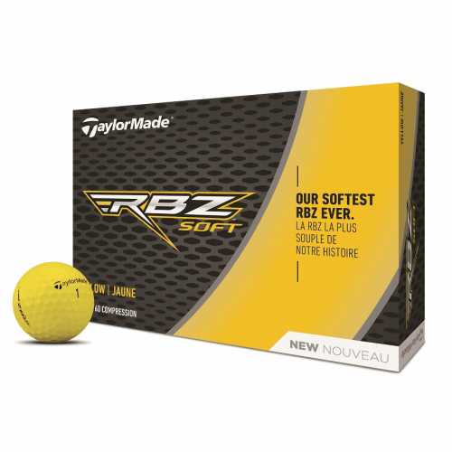 RBZ Logo - Personalised TaylorMade RBZ Soft (2019) Yellow Logo Golf Balls