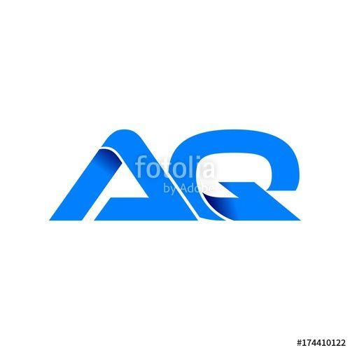 Aq Logo - aq logo initial logo vector modern blue fold style