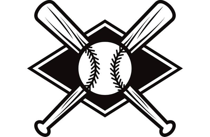 Basball Logo - Baseball Logo #7 Bats Crossed Ball Diamond League Equipment Team Game Field  Sports Company Logo .SVG .EPS .PNG Vector Cricut Cut Cutting