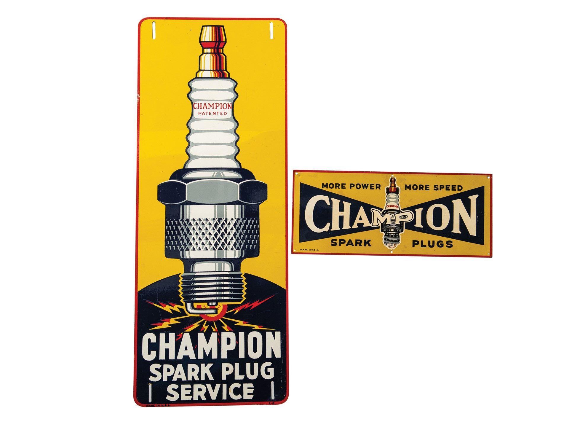 Champion Spark Plugs Logo - RM Sotheby's Spark Plugs Signs. The Dingman Collection