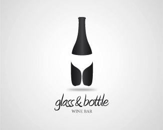 Bottle Logo - glass & bottle wine bar Designed by edge | BrandCrowd