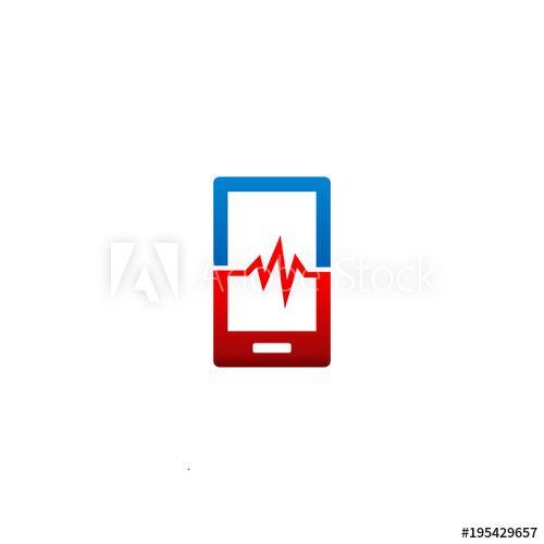 EKG Logo - Abstract mobile phone with ekg logo and icon design template - Buy ...