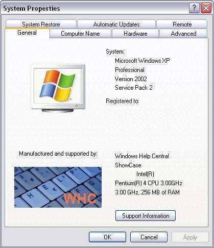 WinXP Logo - Want to change the Windows XP System Properties logo ? Here's HOW