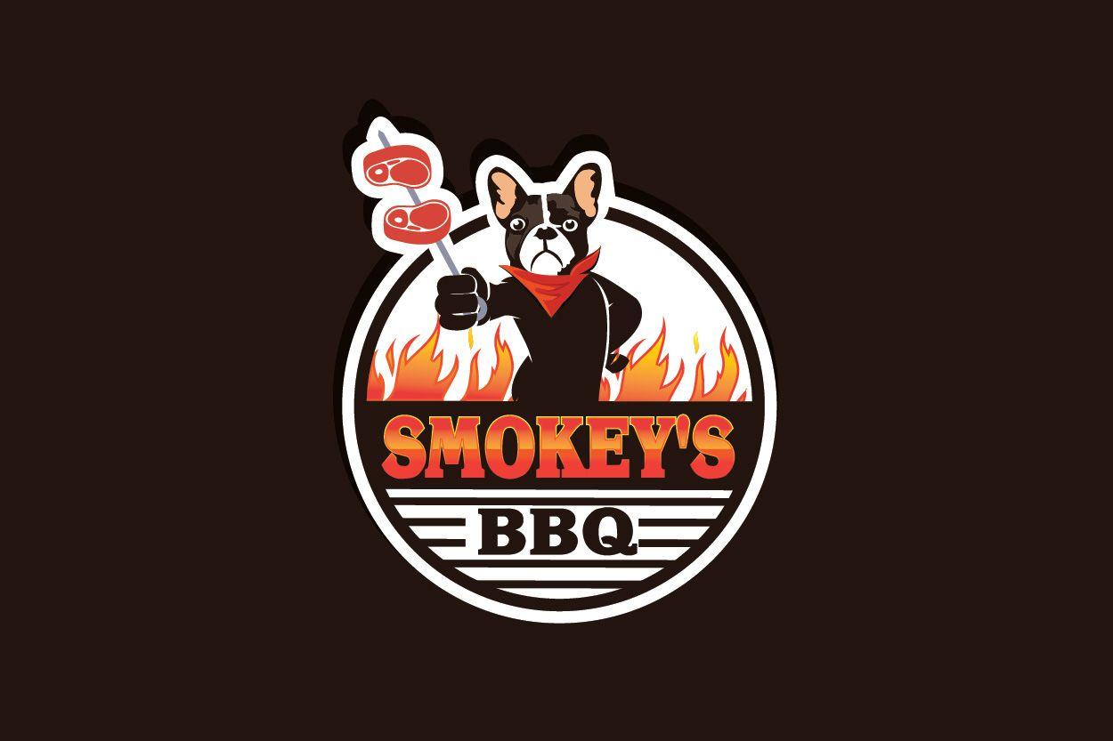 Smokey's Logo - Bold, Playful, Restaurant Logo Design for Smoke Dog's BBQ or ...