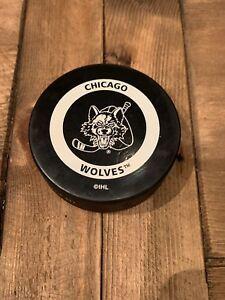 IHL Logo - Details about Rare Old Chicago Wolves Moss Official Game IHL Logo Hockey  Puck