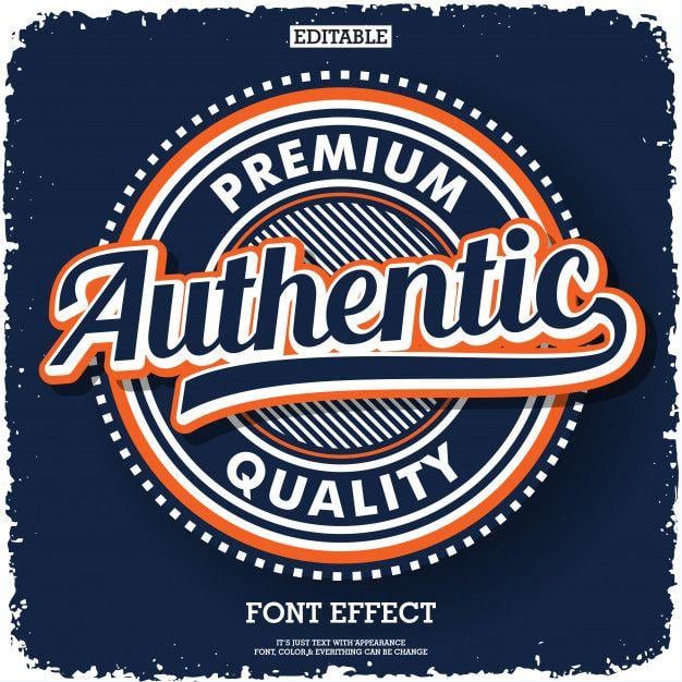Authentic Logo - Authentic logo type for product or service company Vector. Premium