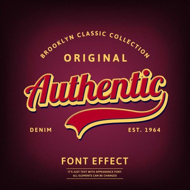 Authentic Logo - Retro script authentic logo type Vector
