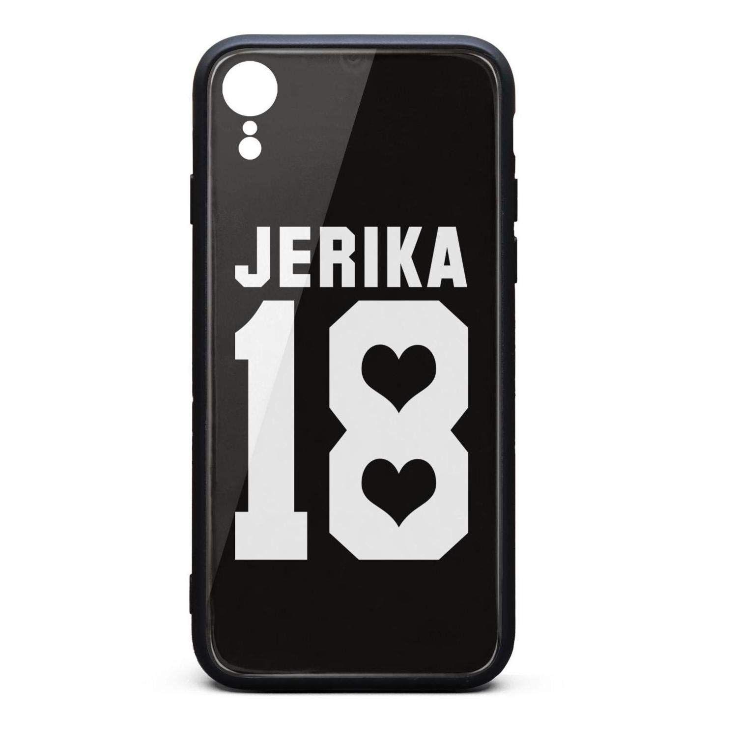 Jerika Logo - Amazon.com: iPhone XR Case 9H Tempered Glass Back Cover Anti-Scratch ...