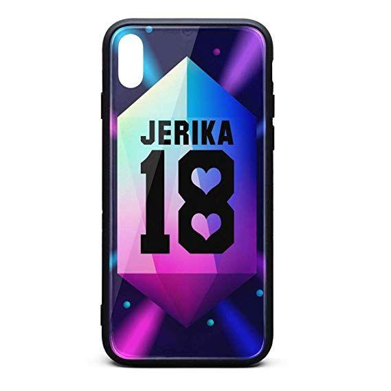 Jerika Logo - Amazon.com: iPhone Xs Max Case 9H Tempered Glass Back Cover Anti ...