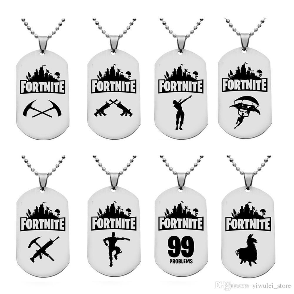 Fotnite Logo - 8 Styles Fortnite Necklace Fortnite Logo Stainless Steel Pendant ...