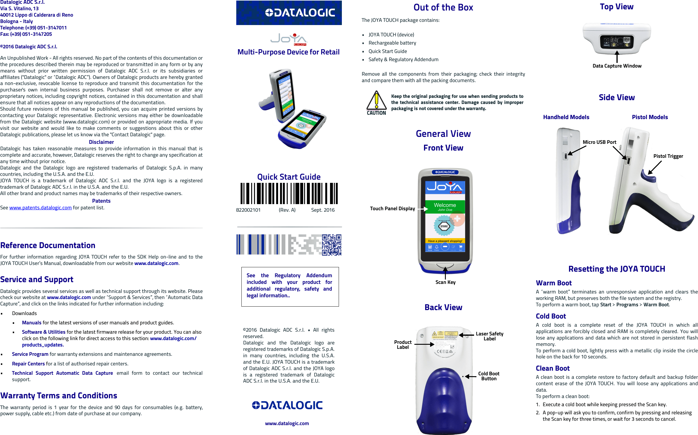 Datalogic Logo - JNGWB JOYA TOUCH User Manual 822002101.fm Datalogic ADC S.r.l