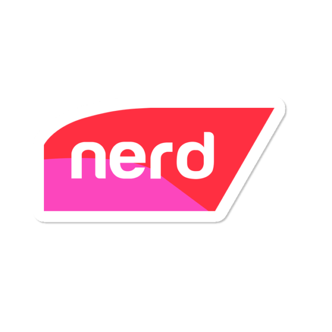 Split Logo - Nerd Out Split Logo Sticker By NerdOut Design By Humans