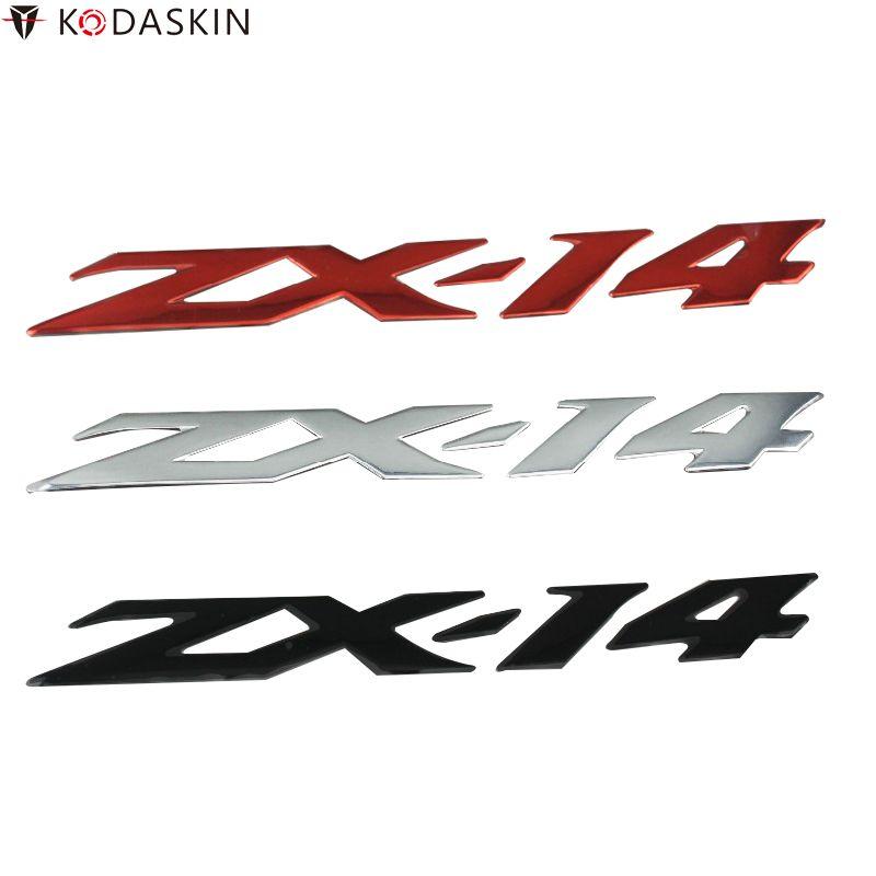 Zx14 Logo - KODASKIN Motorcycle Logos Reflective 3D Raise Emblem Stickers Decals For Kawasaki ZX 14 ZX 14R ZX14R ZZR1400