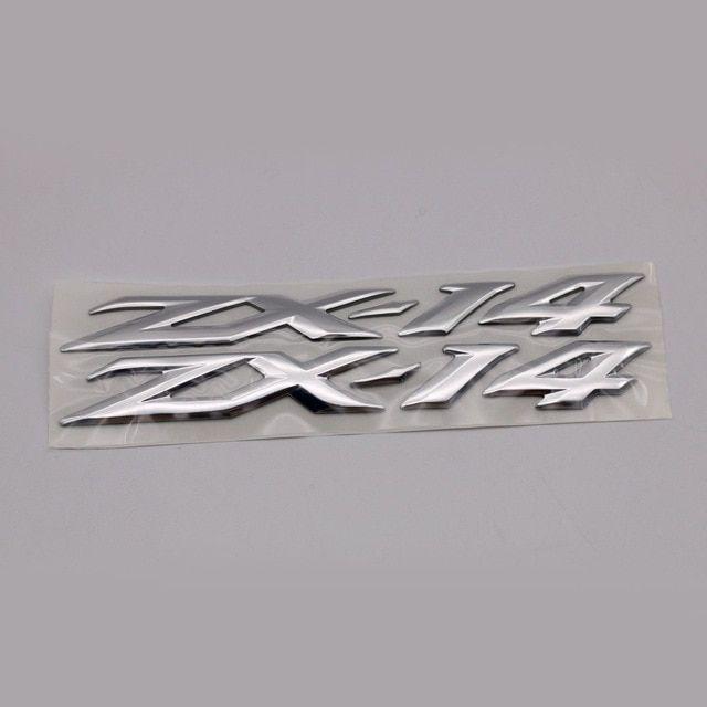 Zx14 Logo - US $8.9 19% OFF. 1Pcs Chrome Motorcycle Raised Sticker 3D 16x2cm Decals Emblem For Kawasaki ZX 14R ZX14R All Years Free Shipping In Decals & Stickers