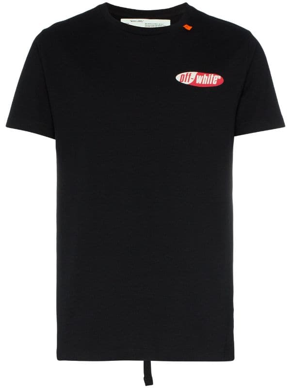 Split Logo - Off-White split logo cotton T-shirt $272 - Shop SS19 Online - Fast ...