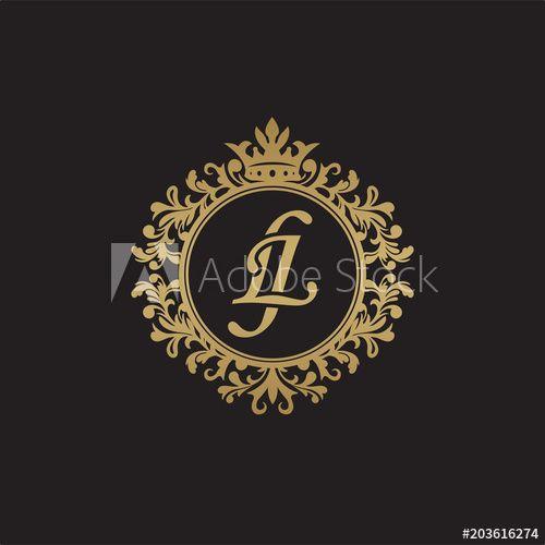 LJ Logo - Initial letter LJ, overlapping monogram logo, decorative ornament