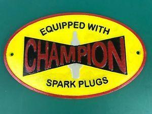 Champion Spark Plugs Logo - Champion Spark Plug Car Parts Logo Iron Sign Plaque