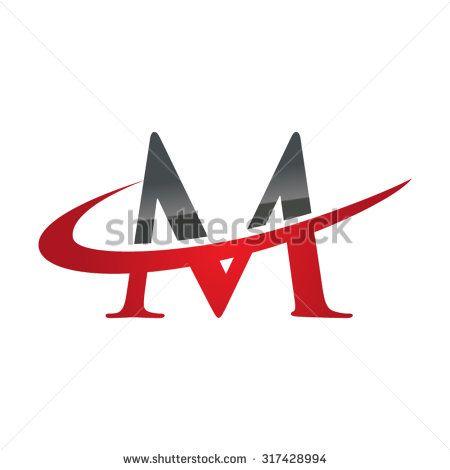 Red Swoosh Logo - M initial company red swoosh logo. M. Logos, Symbol