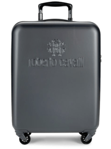 Suitcase Logo - Details about ROBERTO CAVALLI LOGO HARDSHELL BLACK SUITCASE NEW TAG  DESIGNER LUGGAGE CARRY ON