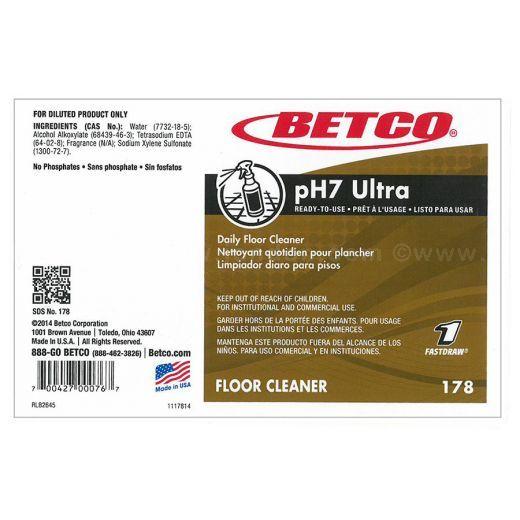 Betco Logo - Label, Betco FASTDRAW® pH7 Ultra Daily Floor Cleaner