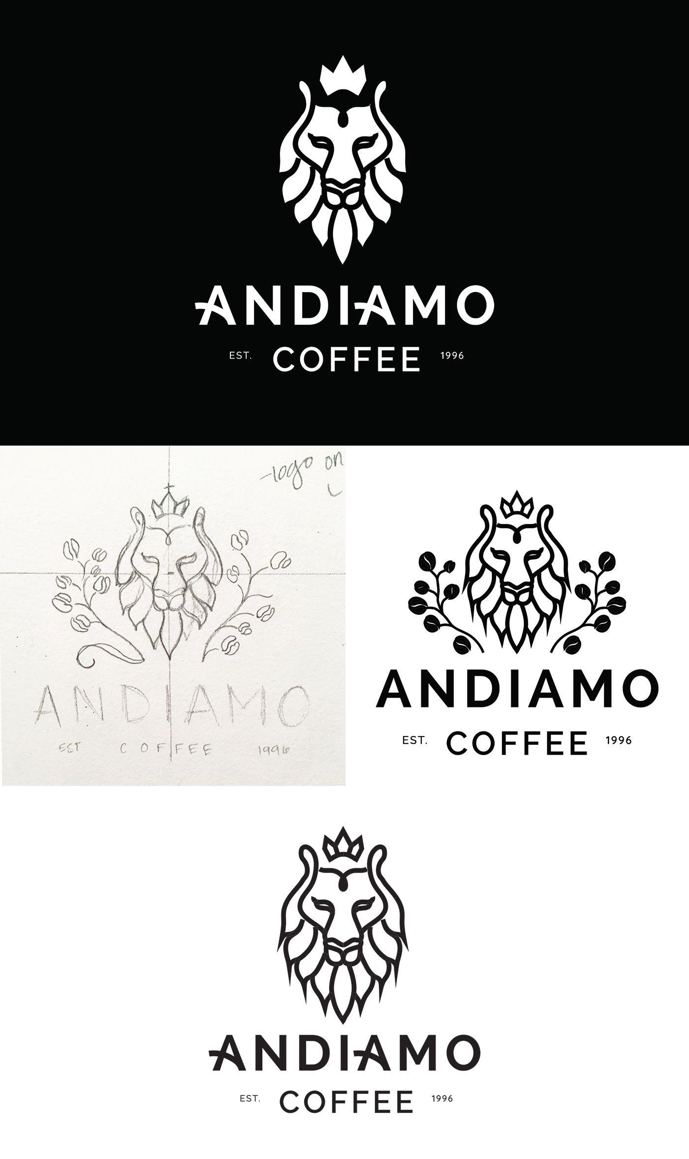 Andiamo Logo - Andiamo Coffee Logo and Packaging