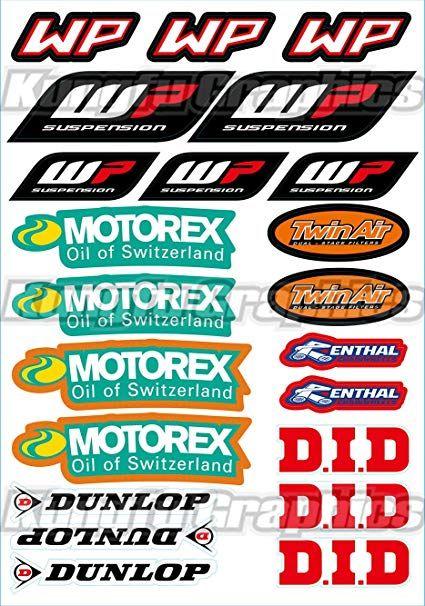 Motorex Logo - Kungfu Graphics WP Motorex Sponsor Logo Racing Sticker Sheet Universal  (7.2x 10.2 inch), White