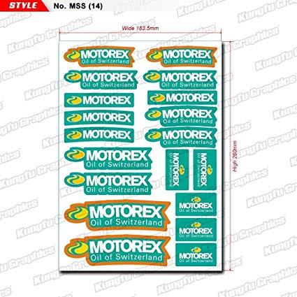 Motorex Logo - Kungfu Graphics Motorex Sponsor Logo Racing Sticker Sheet Universal (7.2x  10.2 inch), Green
