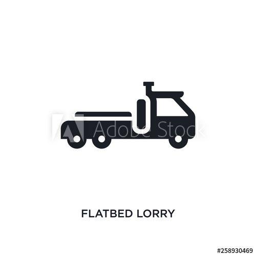 Flatbed Logo - black flatbed lorry isolated vector icon. simple element ...