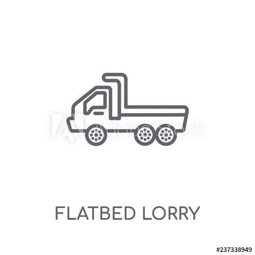 Flatbed Logo - flatbed lorry linear icon. Modern outline flatbed lorry logo concept
