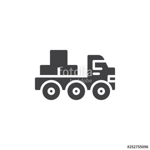 Flatbed Logo - Flatbed truck vector icon. filled flat sign for mobile concept