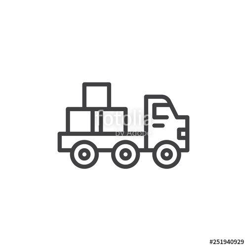 Flatbed Logo - Flatbed truck line icon. linear style sign for mobile concept and ...