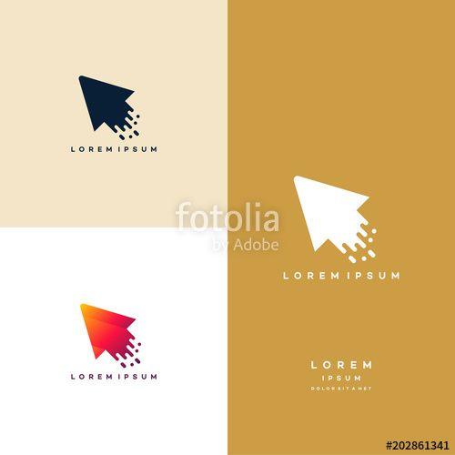 Cursor Logo - elegant Pixel Arrow logo template, Fast Cursor logo designs concept ...