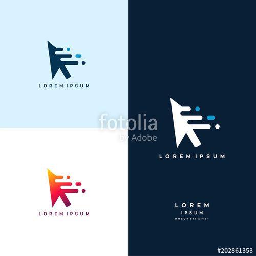 Cursor Logo - elegant Pixel Arrow logo template, Fast Cursor logo designs concept ...