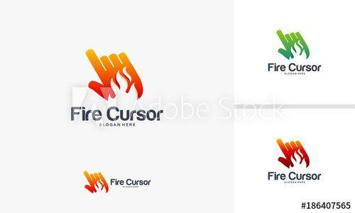 Cursor Logo - Fire Cursor logo designs concept, Online Fire logo template, Cursor ...