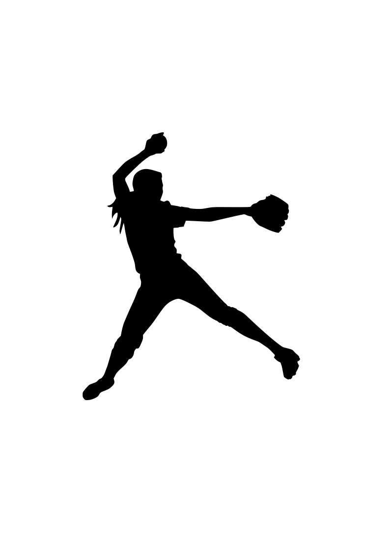 Pitcher Logo - Softball pitcher SVG silhouette decal outline logo cricut