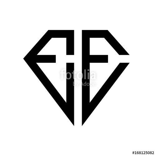 Ee Logo - initial letters logo ee black monogram diamond pentagon shape Stock