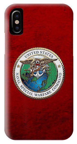 NAVSOC Logo - Naval Special Warfare Command - N S W C - Emblem Over Red Velvet IPhone X  Case