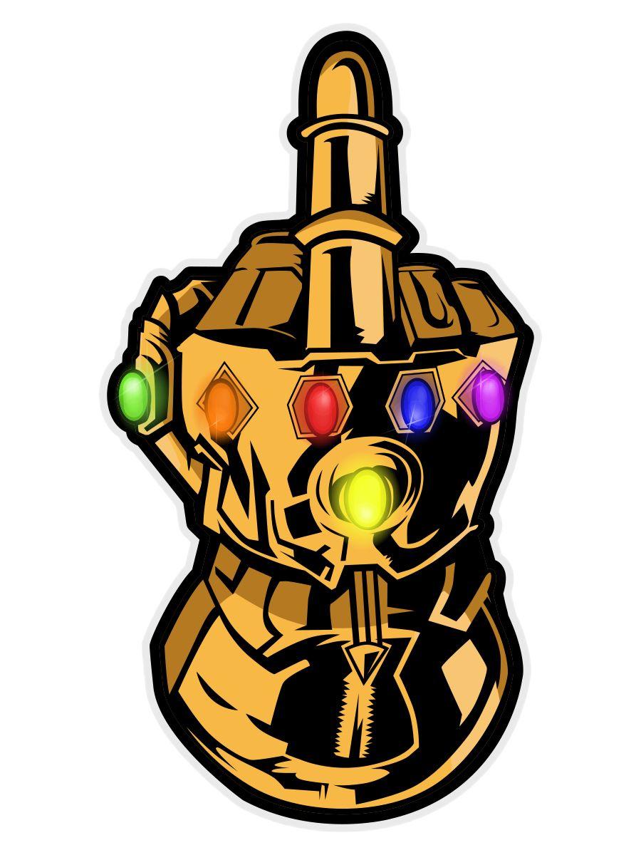 Thanos Logo - Thanos's Glove Giving the middle finger Graphic Designs
