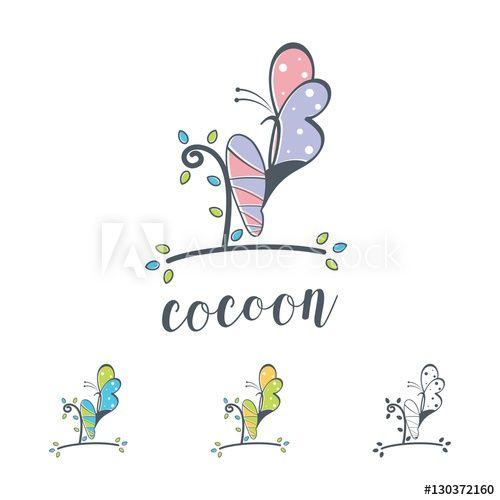 Cocoon Logo - Butterfly Cocoon Very Cute Design Logo Vector this stock