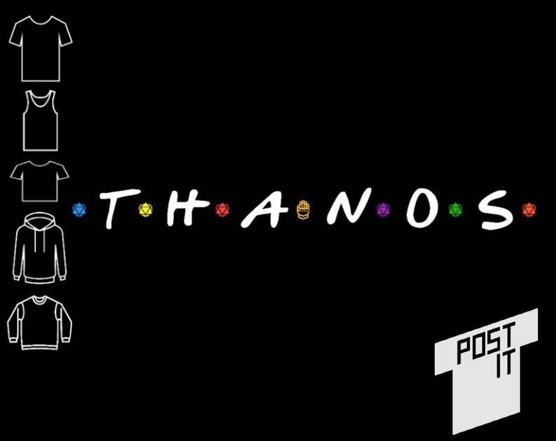 Thanos Logo - Thanos Friends Logo Ladies Fit T-Shirt, Comic Book Lady Tank Top, Nerd Geek  Gift, Girl Superhero Crop Hoodie and Sweatshirt, Infinity Wars